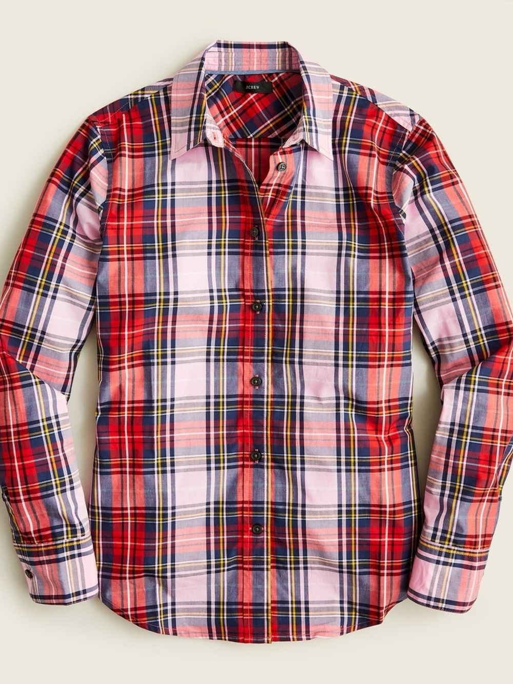NWT J. Crew sz 16 pink tartan button up shirt